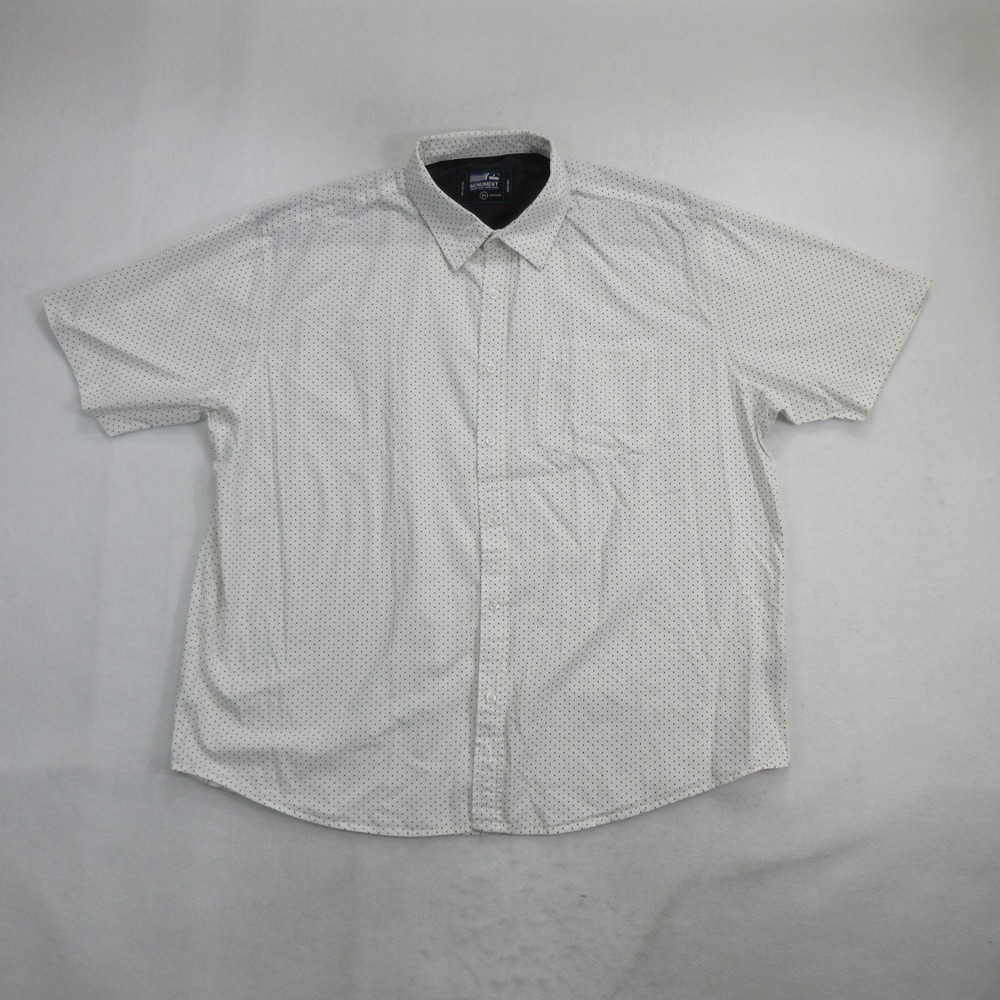 Monument Shirt Size 3XL White Polka Dot Short Sleeve Button Up Casual